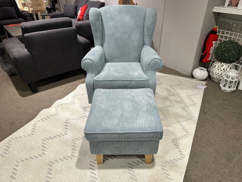 Ohrensessel + Hocker  Gutmann Lagune