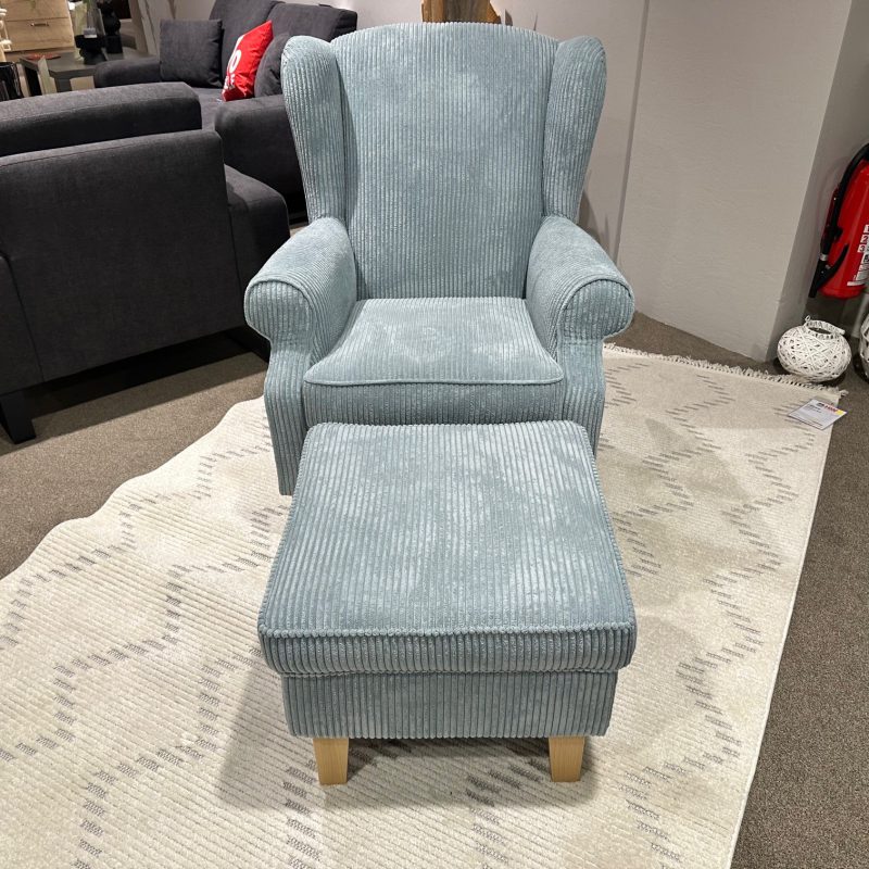 Ohrensessel + Hocker  Gutmann Lagune